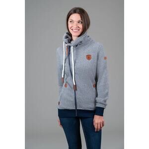 Wanakoma Buckle Navy Blue Coco Microstripe Full Zip Up Sweatshirt Size Large